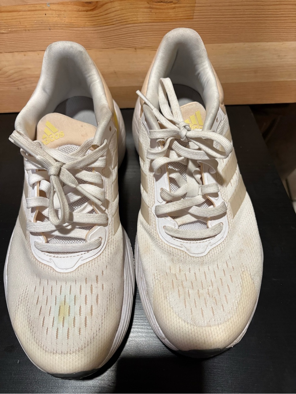 adidas Cream and White Athletic Shoes